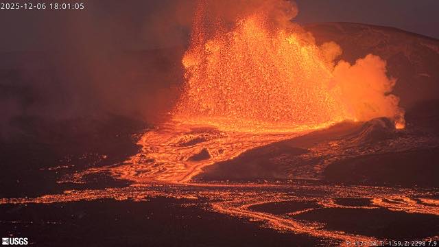 Contoh gambar dari Kilauea, Kawah Halemaumau (Desember 2025)