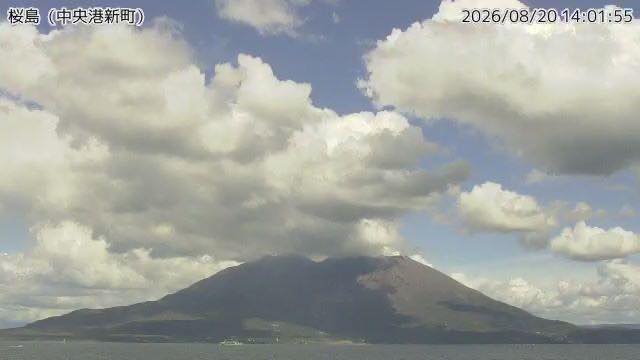 桜島 気象庁カメラの見本画像（2026年8月）